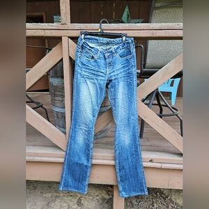 Cowgirl Tuff Women's Edgy Bootcut Jeans in Med Blue